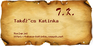 Takács Katinka névjegykártya