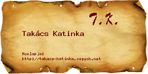 Takács Katinka névjegykártya